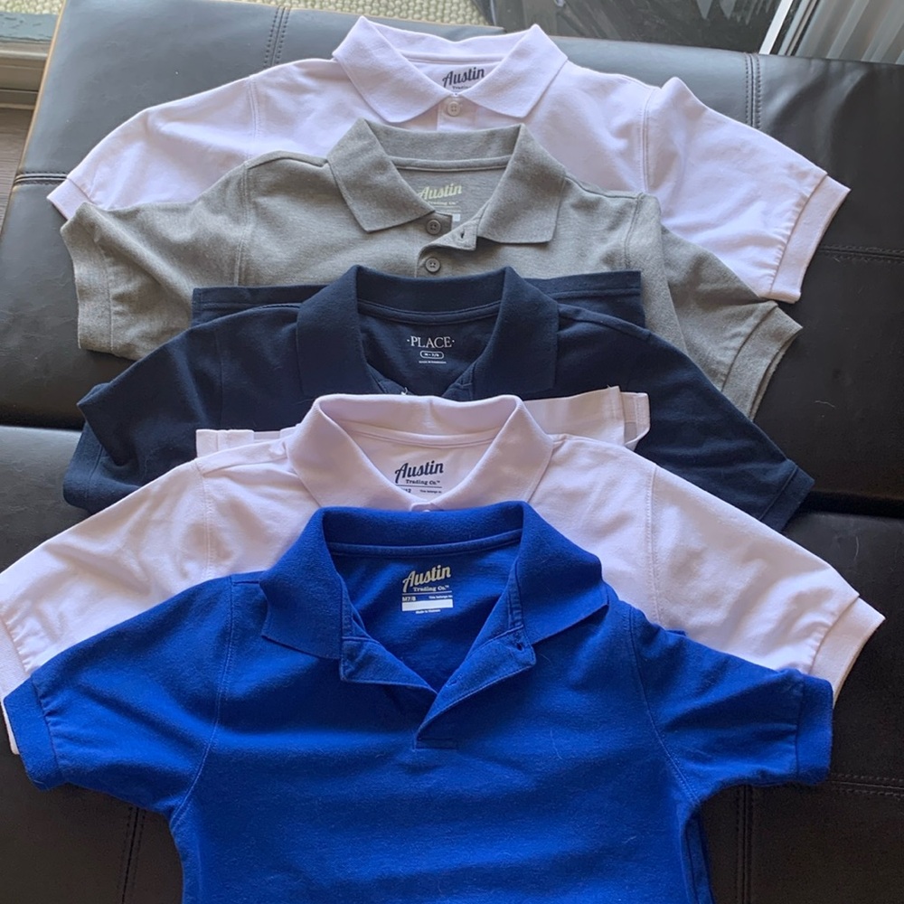 Kids 5 shirt bundle all collar shirts 3 medium and 2 large
